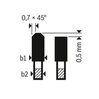 Bosch HLTCG Sägeblatt Zahnprofil, 0,7x45°, 0,5 mm.