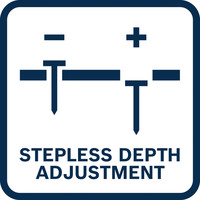 Stufenlose Tiefeneinstellung.