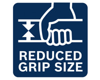 Reduzierte Griffgröße.