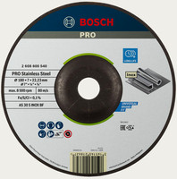 PRO Stainless Steel gebundene Schleifscheibe für große Winkelschleifer, Bohrung 22,23 mm