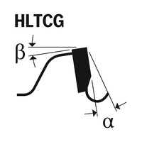 Diagramm der Zahngeometrie des Bosch HLTCG-Sägeblatts.