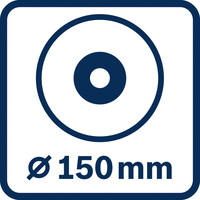 Scheibendurchmesser 150 mm.