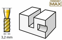 Ergebnisse/Finish im Materialsymbol des Dremel 194DM Fräsmesser Zubehörs