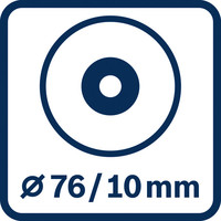 Scheibendurchmesser 76 mm.