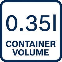 0,35L Behältervolumen.