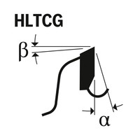 Diagramm der Zahngeometrie des Bosch HLTCG-Sägeblatts.