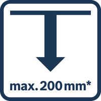 Maximale Tiefe 200 mm.
