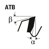 Zahnwinkeldiagramm für Bosch ATB-Sägeblätter.