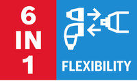 6-in-1-Flexibilität.