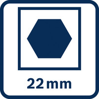 Sechskant 22 mm.