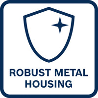 Robustes Metallgehäuse.