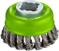 PRO Stainless Steel Heavy Topfbürste mit gezopftem Draht für kleine Winkelschleifer, X-Lock
