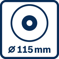 Scheibendurchmesser 115 mm.