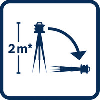 Stativ-Fallfestigkeit: 2 m.