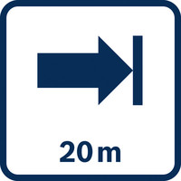 Arbeitsbereich 20 m.