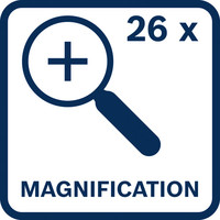 26-fache Vergrößerung.