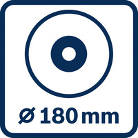 Scheibendurchmesser 180 mm.