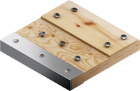Holz mit Metall.