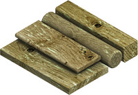 Druckimprägniertes Holz.