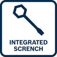Integrierter Schraubenschlüssel.